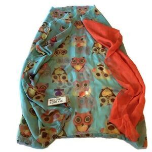 Modern Heritage Sheer Owl Scarf Multicolored New With Tags